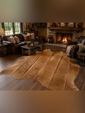Premium Brown Cowhide Rug - hair on hide